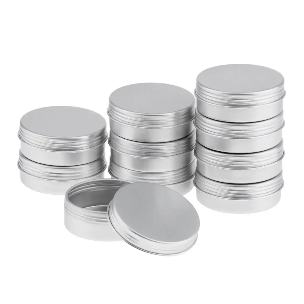 MIDACFICK-Petits pots de baume Jules en aluminium, mini cosmétique, 25ml, 10 paquets