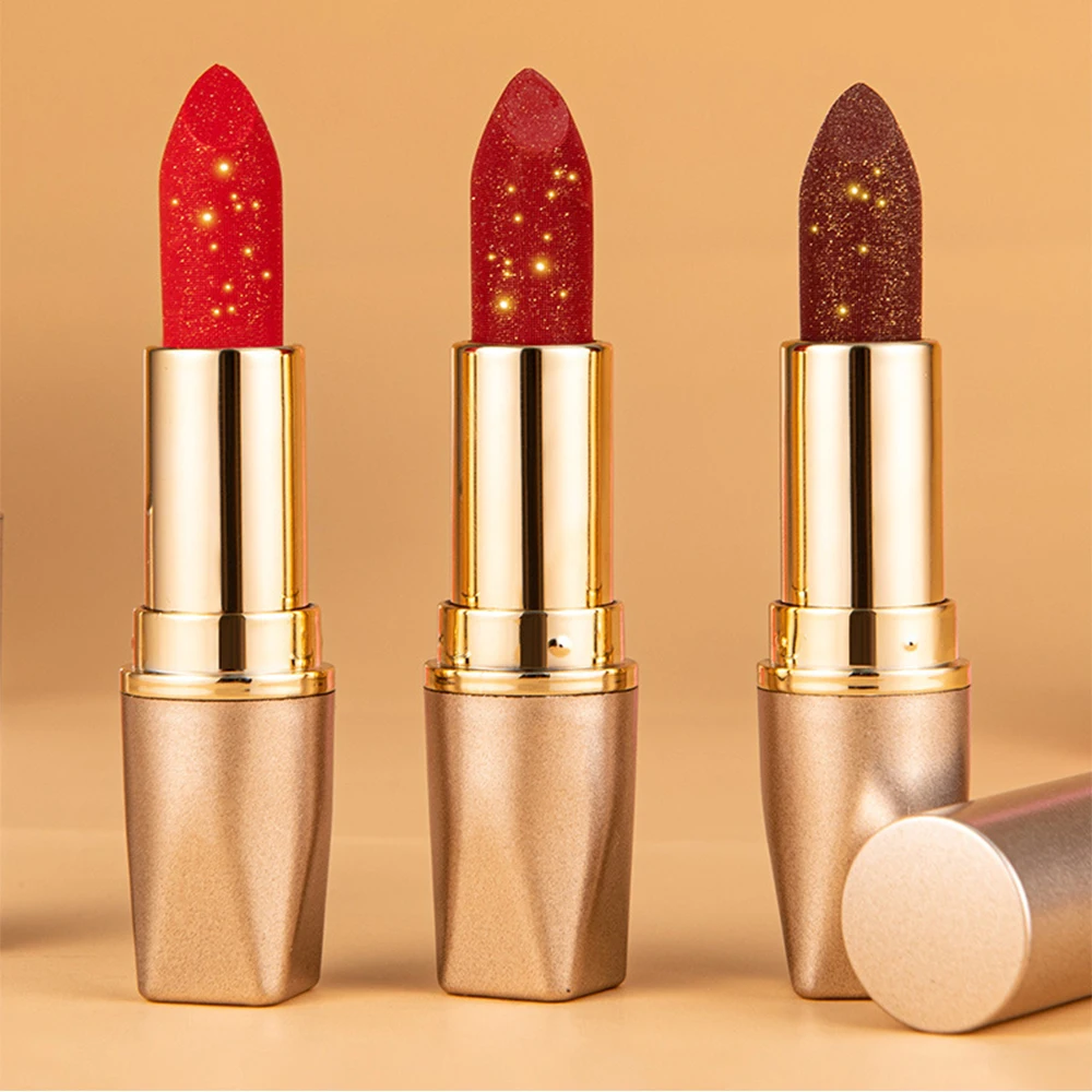 Lipsticks 7 Color Moisturizing Fine Glitter Lipstick Waterproof Long Lasting Makeup Lips Cosmetic