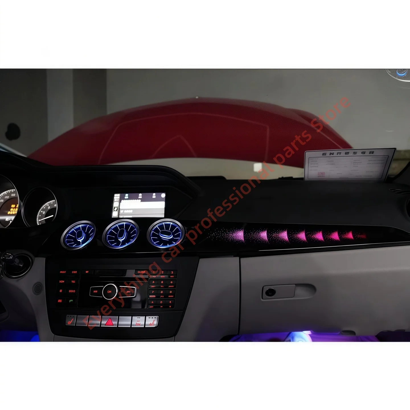 メルセデスベンツCクラスW204ダッシュボードLEDベントドアトリムライト