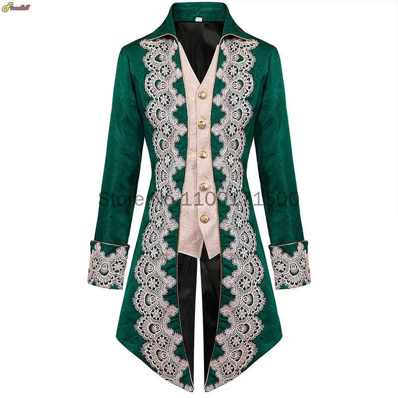 Veste Steampunk Gothique Victorienne Médiévale pour Homme, Costume Cosplay de ixde la Renaissance d\'Halloween, Nobleman Prince Tuexdo, Grande Taille