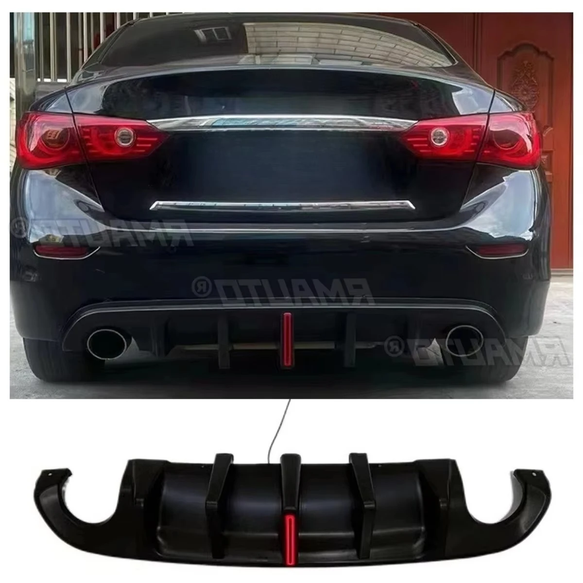 

For Infiniti Q50 Q50L 2014-2017 Car Rear Bumper Spoiler Lip Diffuser Modification Part Bumper Guard Protector Cover Accessories