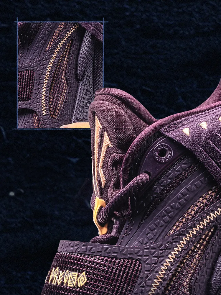 ANTA PURPLE Male Chieftain Nitrogen Technology Wear-resistant Low-top Sports Basketball Shoes