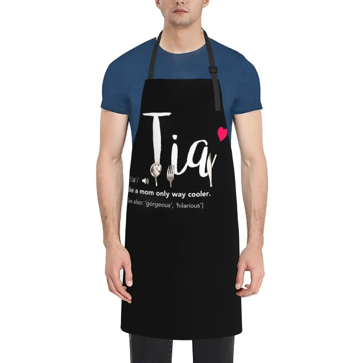 

Tia - Like A Mom Only Way Cooler. Best Aunty Ever Definition Apron Things For Home And Kitchen kitchen utensil Apron