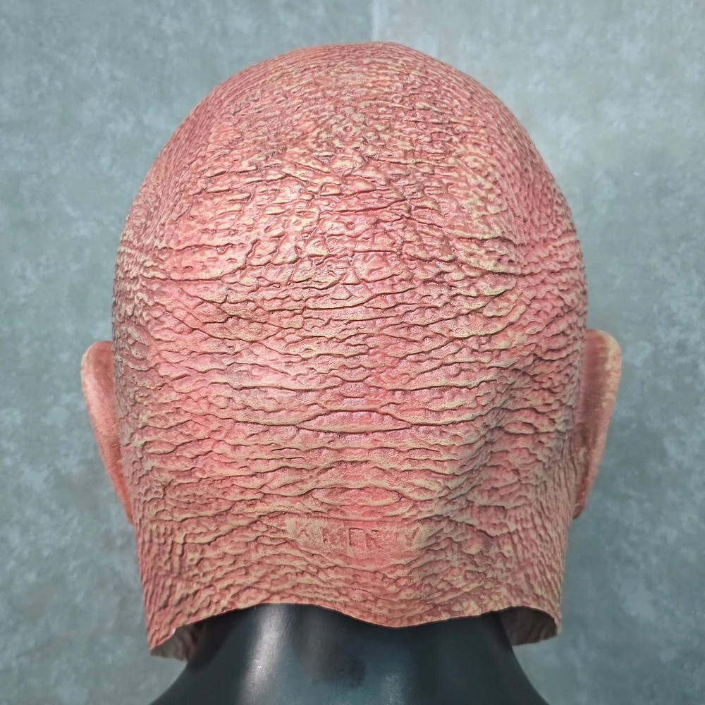 الرعب الأحمر الوجه الرجل العجوز قناع واقعية التجاعيد اللاتكس كامل رئيس تأثيري غطاء رأس للحفلات تحت عنوان المزحة هالوين عيد الميلاد