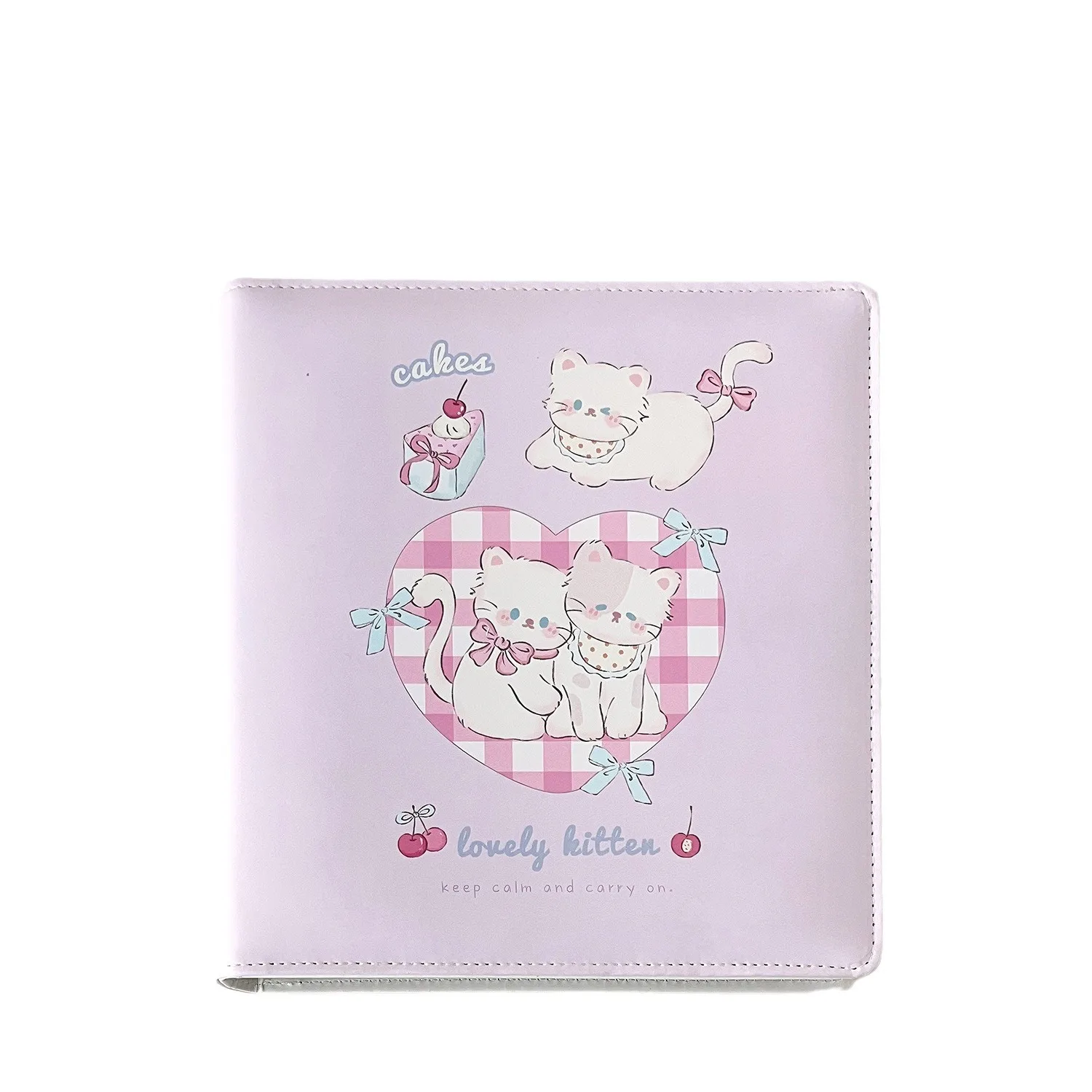 MINKYS Kawaii Cat PU Leatner A5 Kpop Photocards Collect Book 3inch Big Size Photo Cards Storage Album Korea Kawaii Stationery