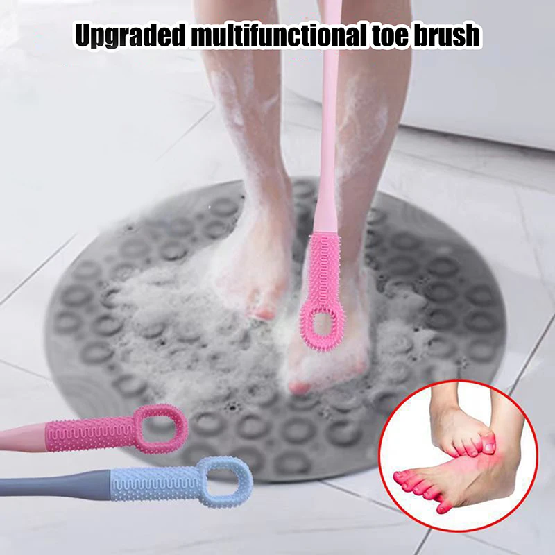 Toe Cleaning Brush Skin Exfoliation Shower Feet Cleaner Scrub Foot Brush With Long Handle Foot Scrubber For Men And Women Senior