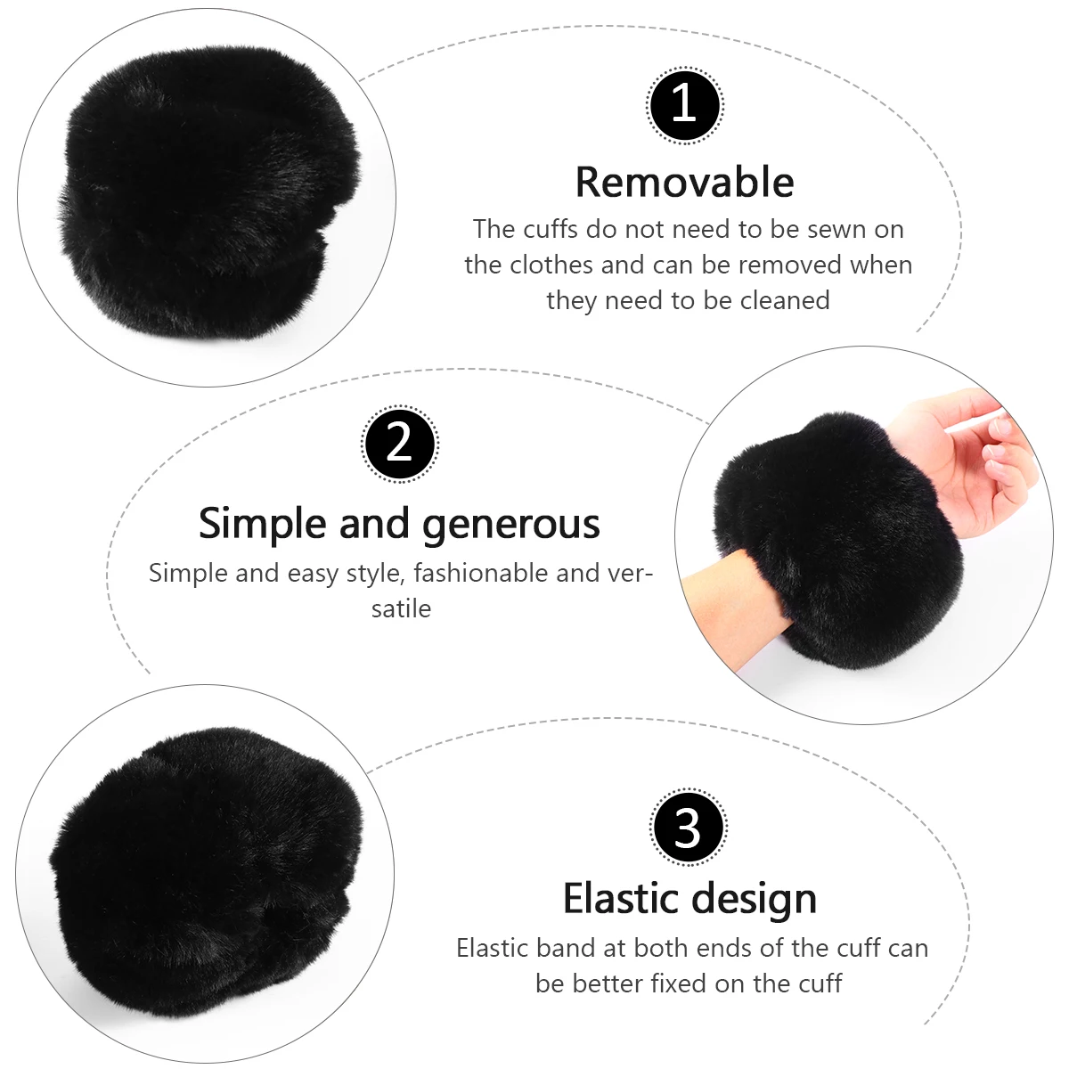 

1Pair Women Winter Faux Hairy Arm Warmers Short Sleeves Wristband Glove Soft Warm Wrist Cuffs Outdoor Cold Weather Accessory