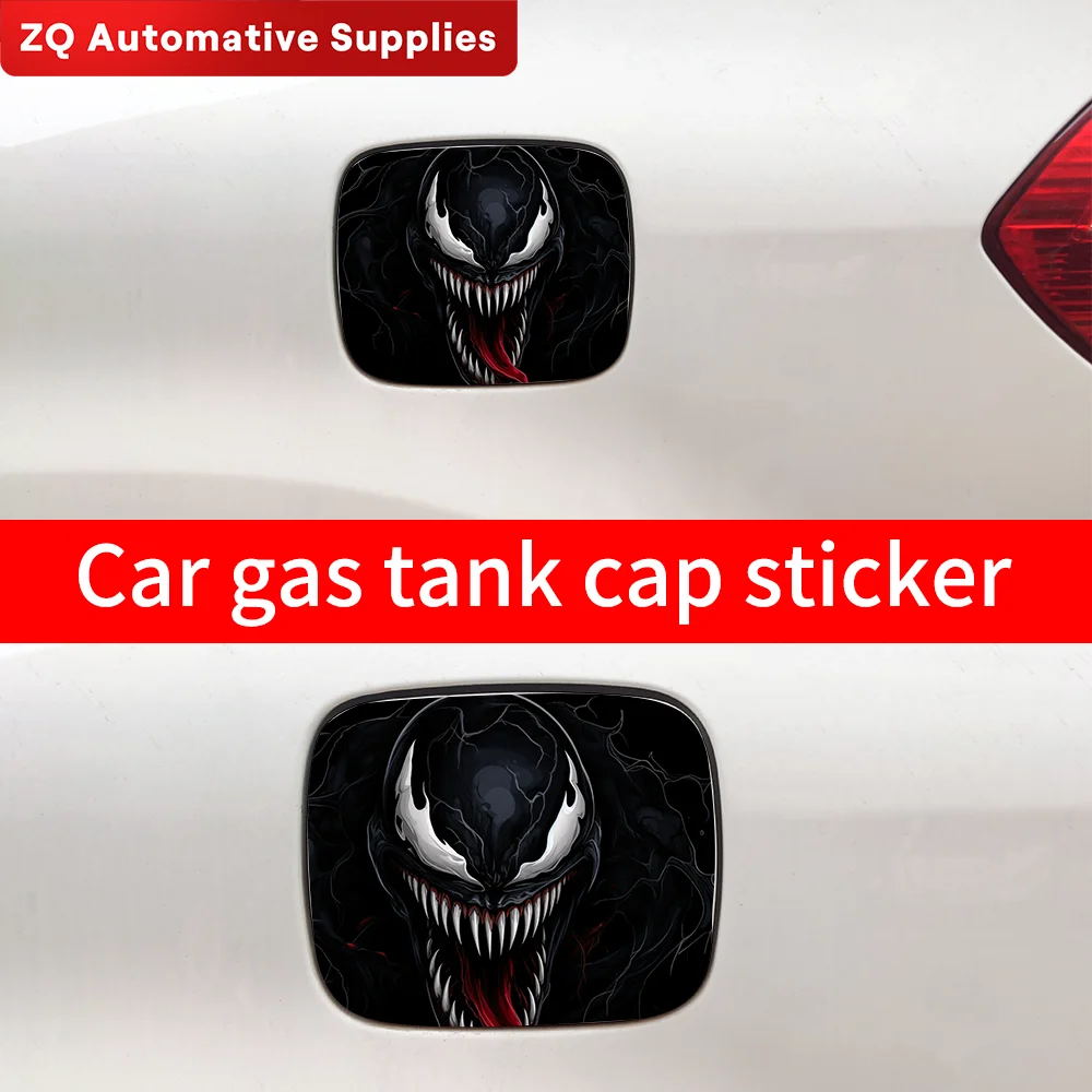 Venom Car Pull Fuel Tank Stickers Funny Auto Waterproof Sunscreen Stickers Pull Fuel Consumption Decals Car Exterior Accessorie