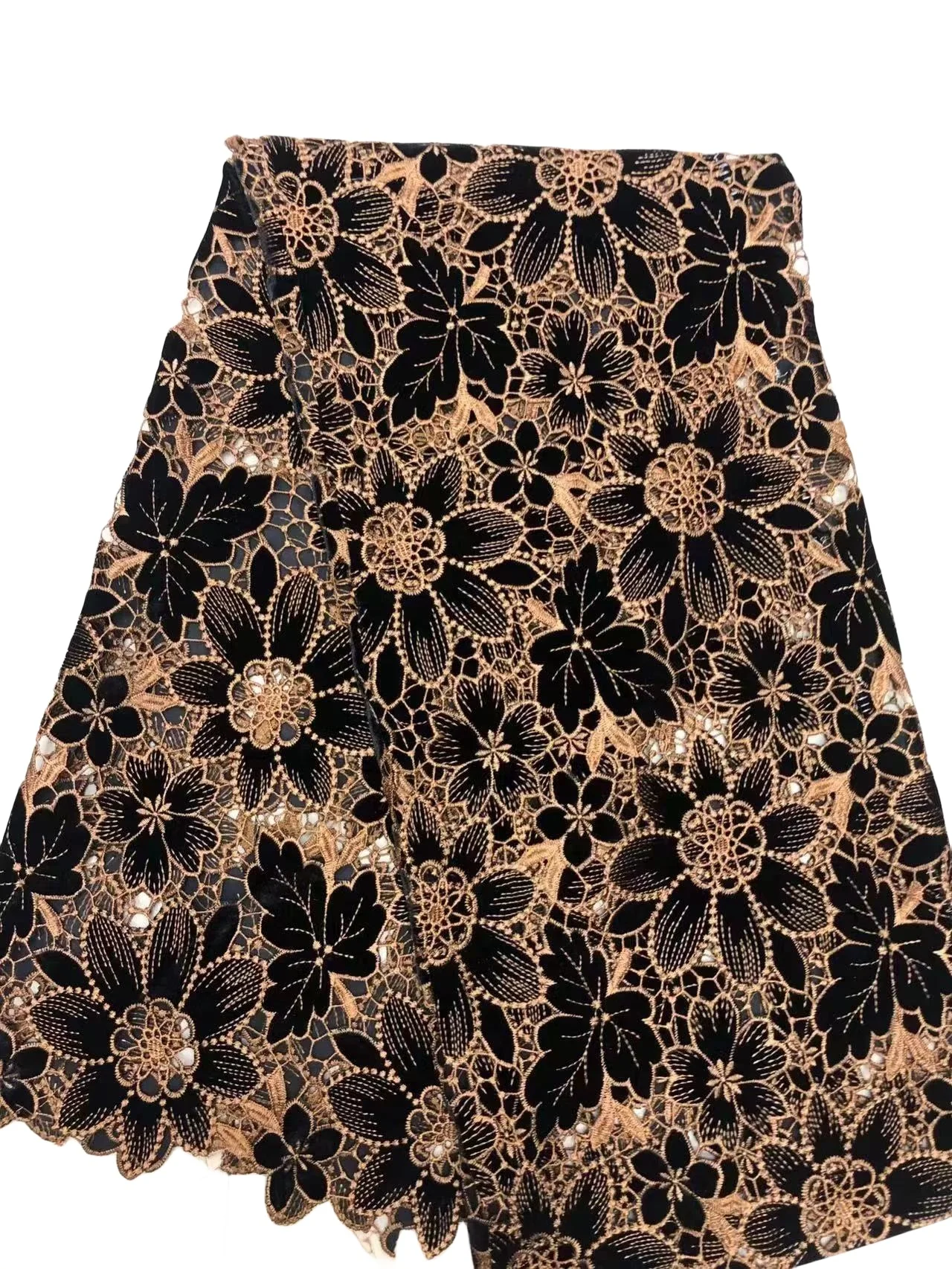 Hot sales Latest Delicate Best Quality Soft Embroidered Velvet lace fabric For Party Evening Dress U_Ge5898 U_GE5398