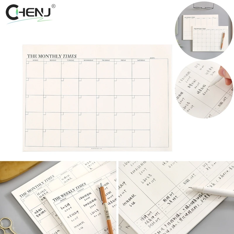 1pcs 60 Sheets Weekly Planner Monthly Undated Agenda A5 Notebook Schedules Study Planner Stationery Office School Supplies