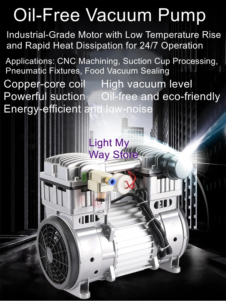 

High-Flow Vacuum Pump Oil-Free Silent Vacuum Pump Industrial-Grade Compact Suction Cup Laboratory Use