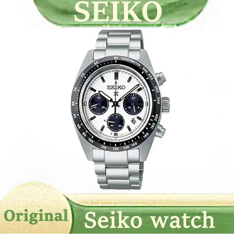 Seiko Panda Series Three Eye Needle Original Quartz Luxury Seiko Watch Calendar Waterproof Stainless Steel Men\'s Watch SSC813P1