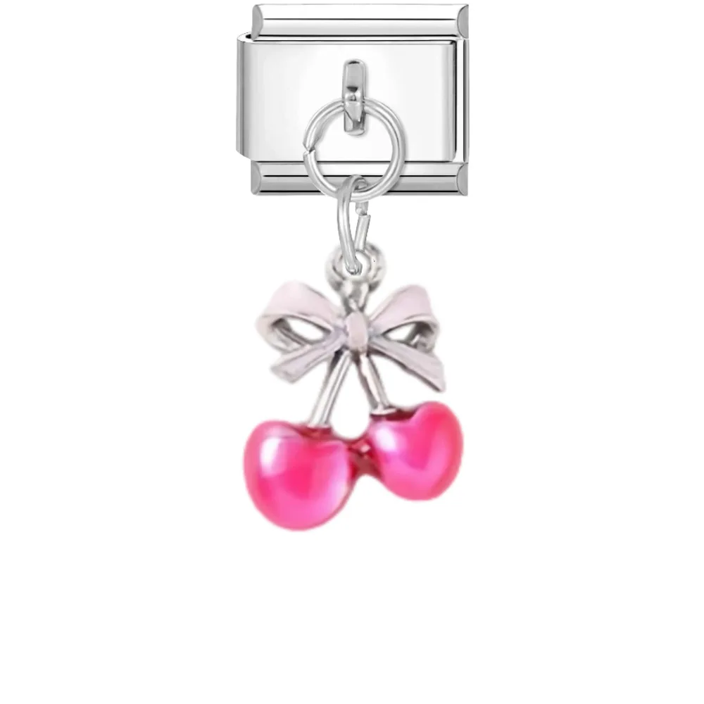 New Mushroom Cherry Chili Pumpkin Corn Grape Mini Pendant Italian Charm Links Fit 9MM Stainless Steel Bracelet  DIY Jewelry Gift