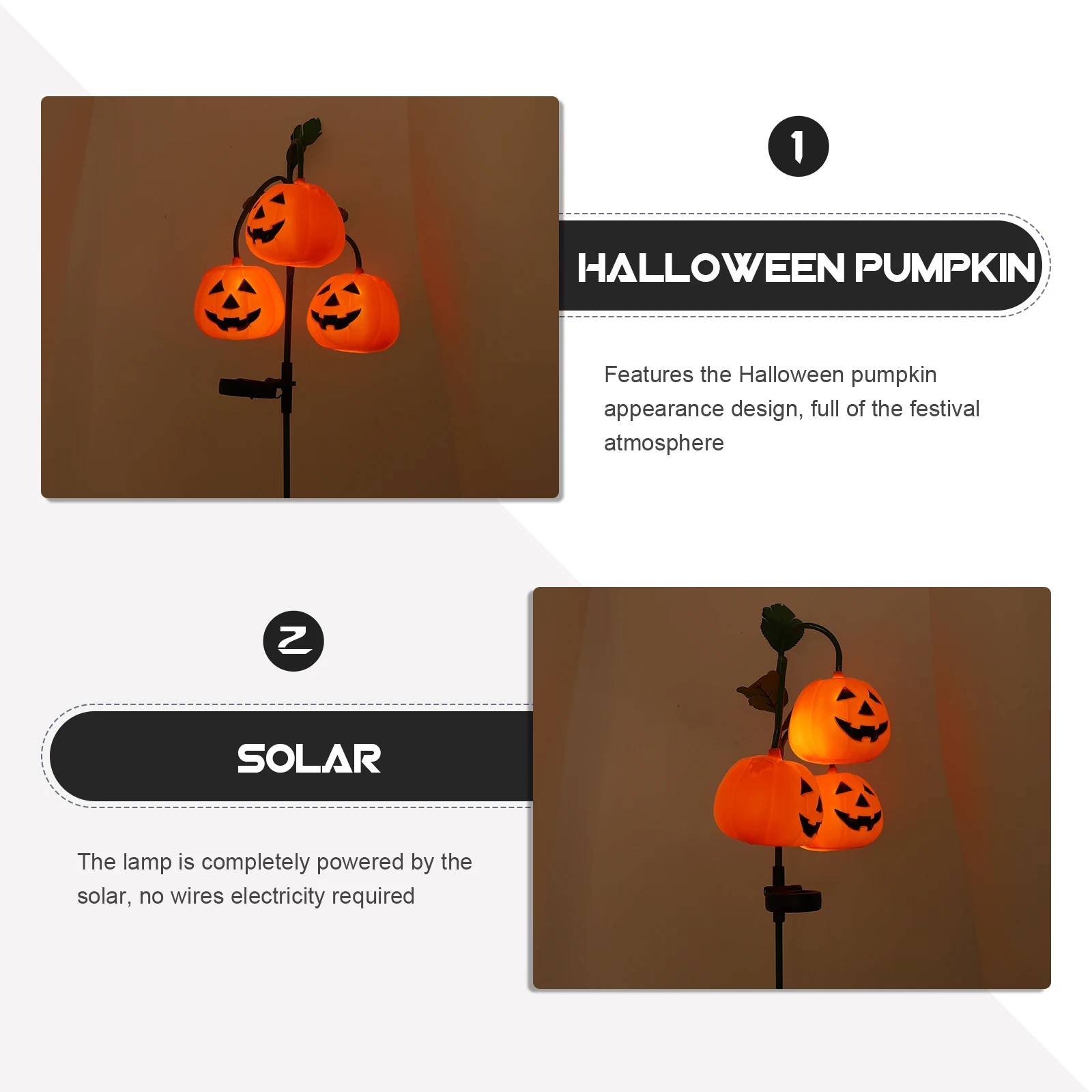 Halloween Pumpkin Landscape Lights Solar Powered Ground Inserting Lamp nament Outdoor Decorations LED Garden Lighting Festival