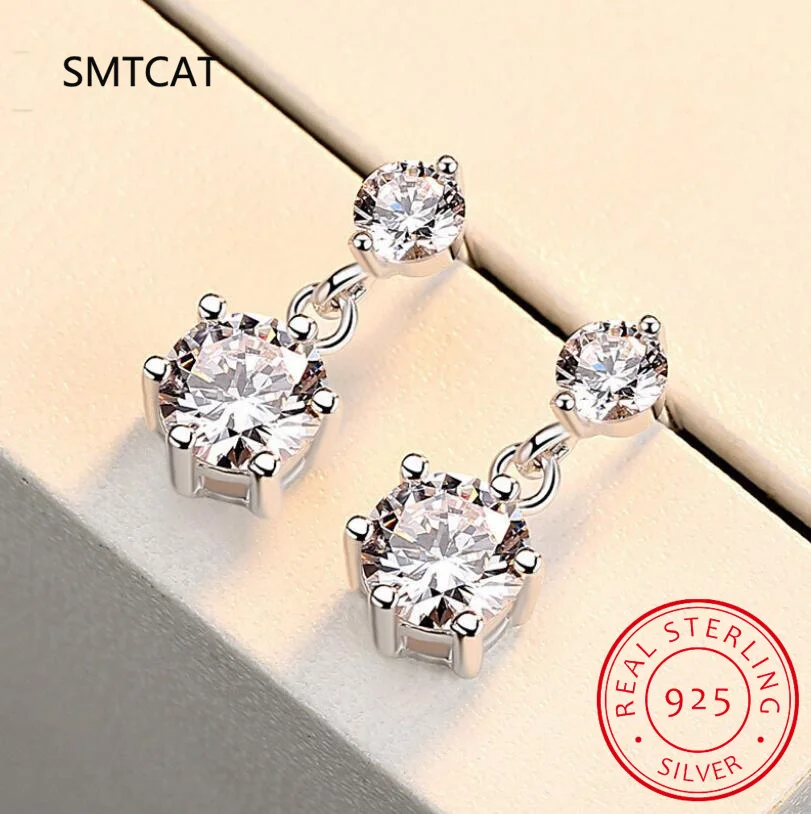 New VVS1 D Color Round Cut Eerrings for Women Test Passed Moissanite Diamond 925 Sterling Silver Earrings Fine Jewelry