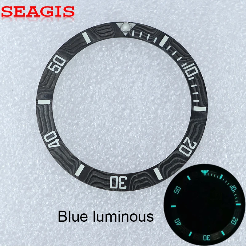 

Черная полностью светящаяся безель из углеродного волокна с диаметром D38*30,7 мм для skx007