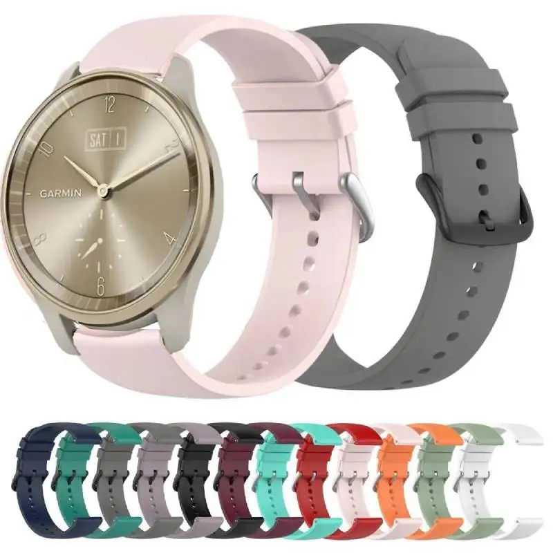 Correa de silicona de 20mm para Garmin Vivomove Style HR Sport Trend Luxe, correa para reloj de mujer y niña, pulsera para reloj inteligente
