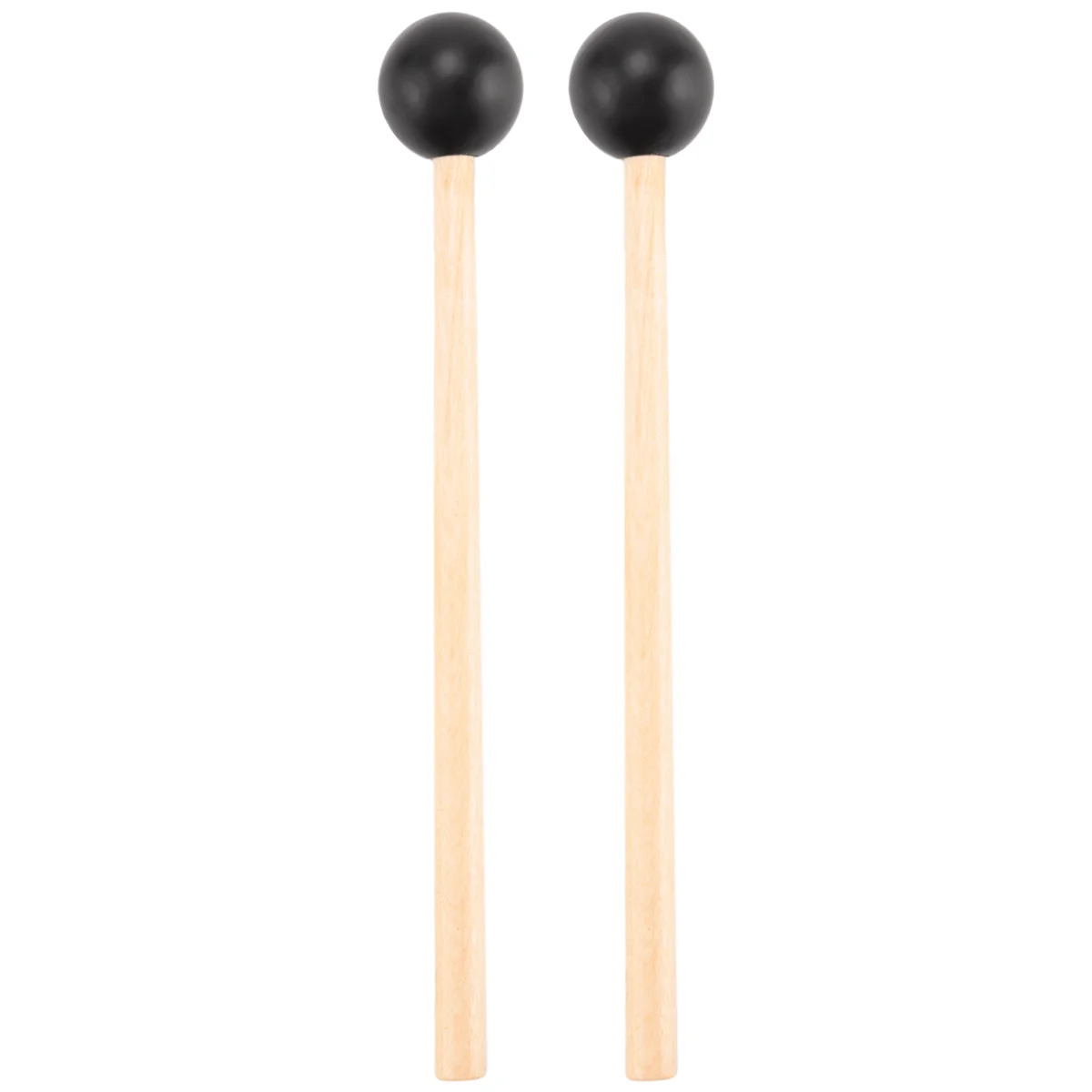 2Pcs Soft Rubber Head Sticks Wood Handle Bell Mallets for Glockenspiel Xylophone Bell Music Instruments Parts Black