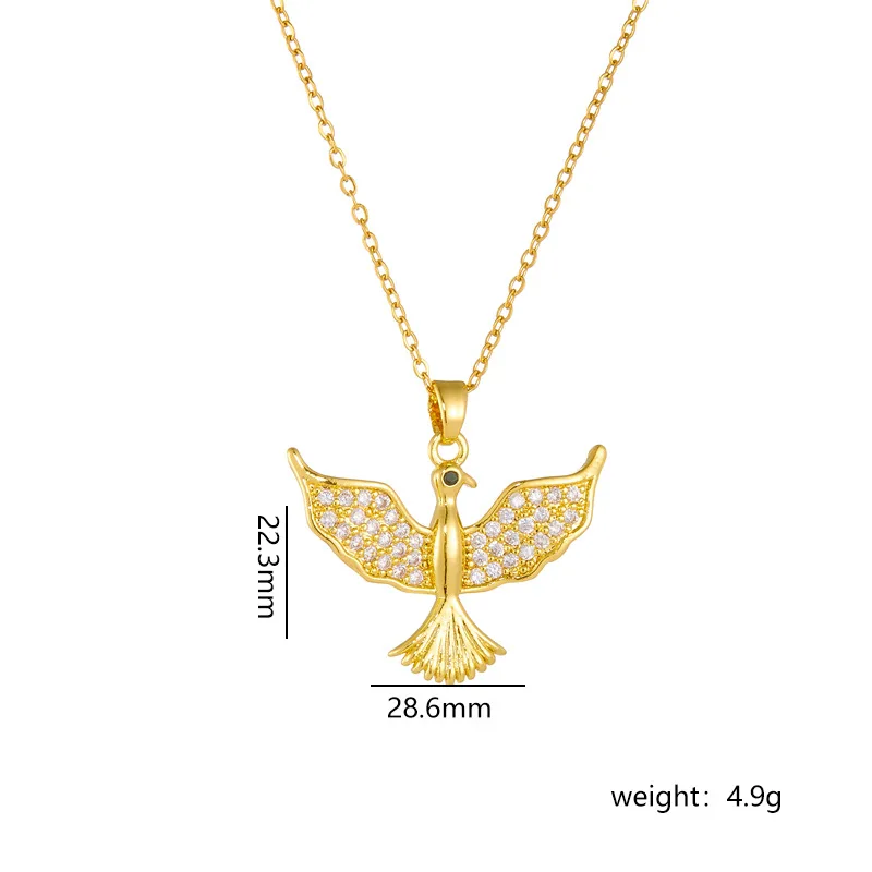 8pcs/set Fashion Bird Wings Pendant Necklaces For Women Light Luxury Gold Plated Clavicle Chain Necklace Party Jewelry