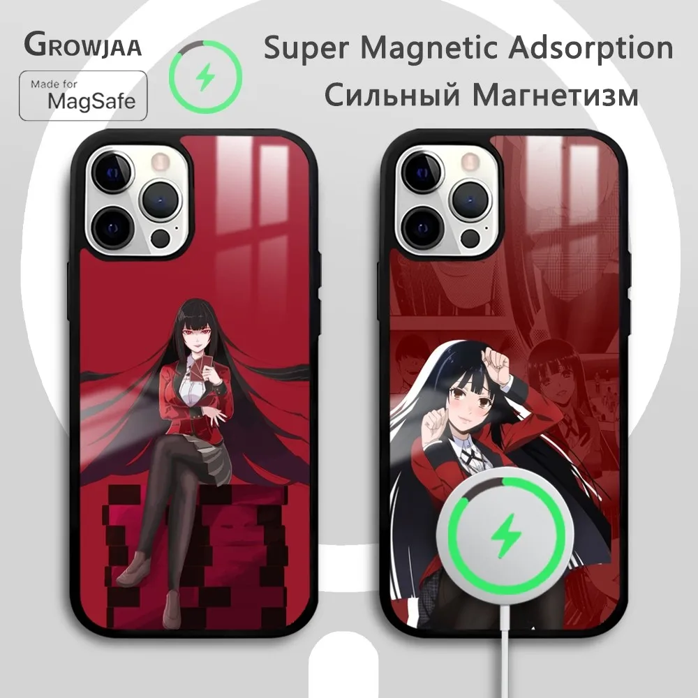 K-Kakegurui J-Jabami Yumeko Phone Case For iPhone 16 15 14 13 12 11 Pro Max Plus Mini Magsafe Mirror Wireless Magnetic Funda