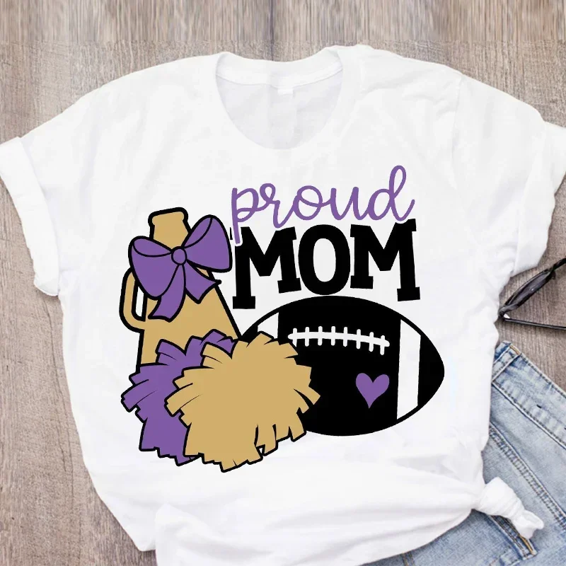 Camiseta feminina de futebol para mamã, futebol, beisebol, dia de jogo, roupas femininas, tops, camisetas, plus size, verão