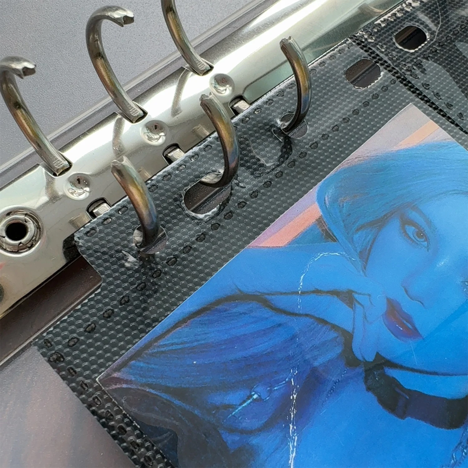 id card and binder UniMall A5 Photocard Holder and Binder, PU Leather 6-Ring Album with Magnetic Closure, Includes 30 Pack 4-Pocket Pages for 240 Cards, Card Holder for