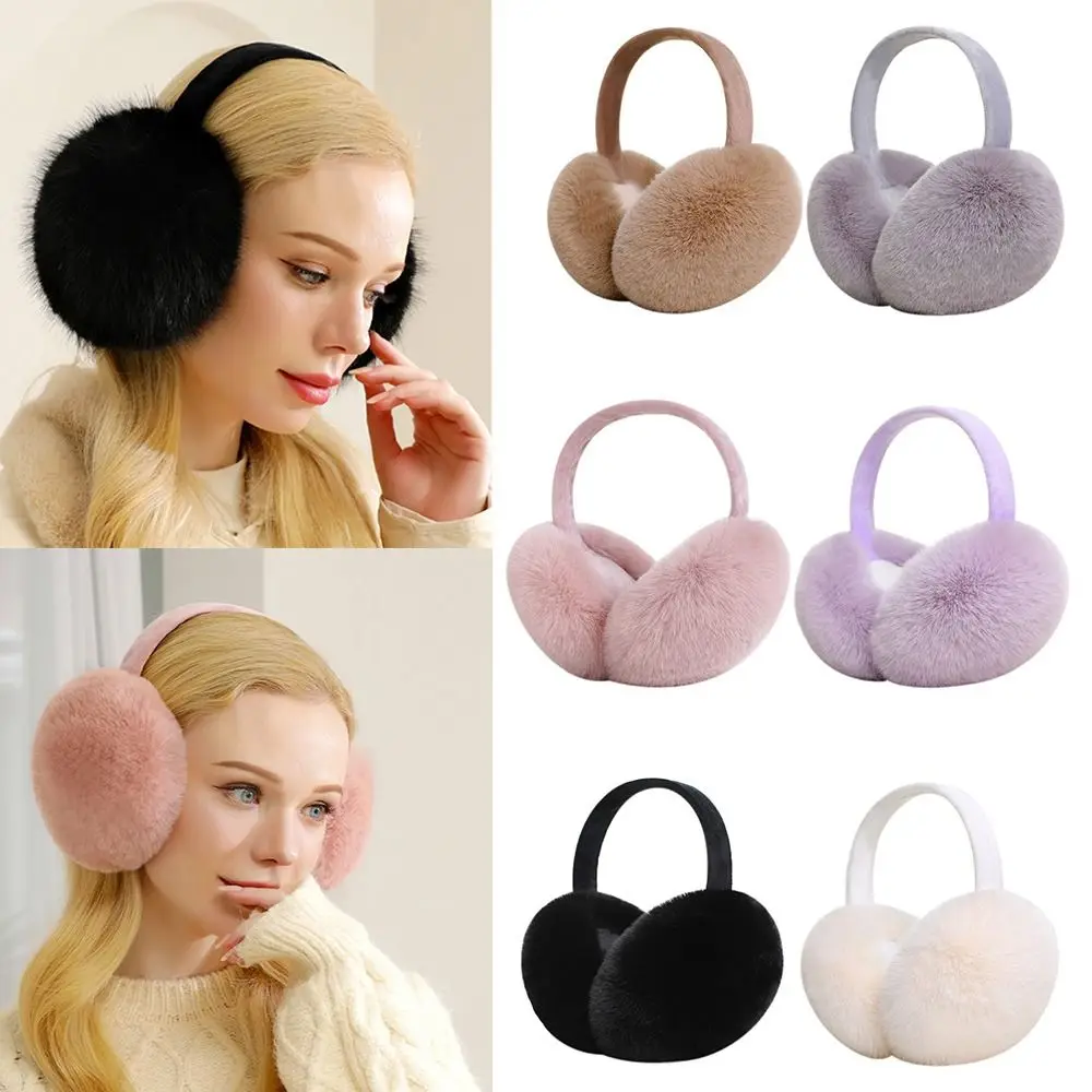 Fashion Cute Plush Ear Warmer for Women Girls Anti-Freeze Thickening Ear Muffs Collapsible Ear Cover Keep Warm Winter Earmuffs