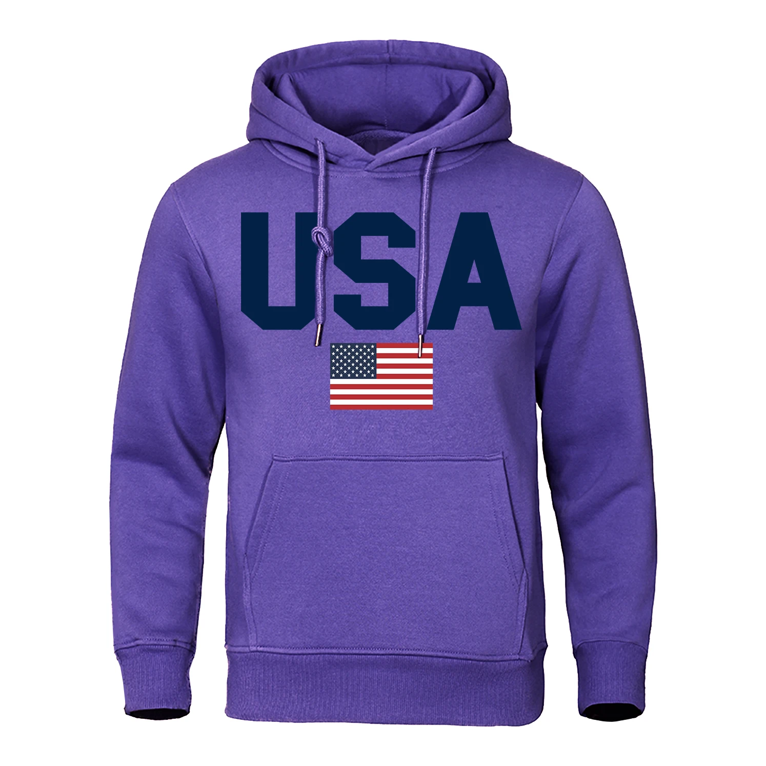 Usa Fluttering National Flag Printing Hoody Mens Loose Fashion Hoody Hip Hop Casual Streetwear Fleece Pullover Street Hoodie Man