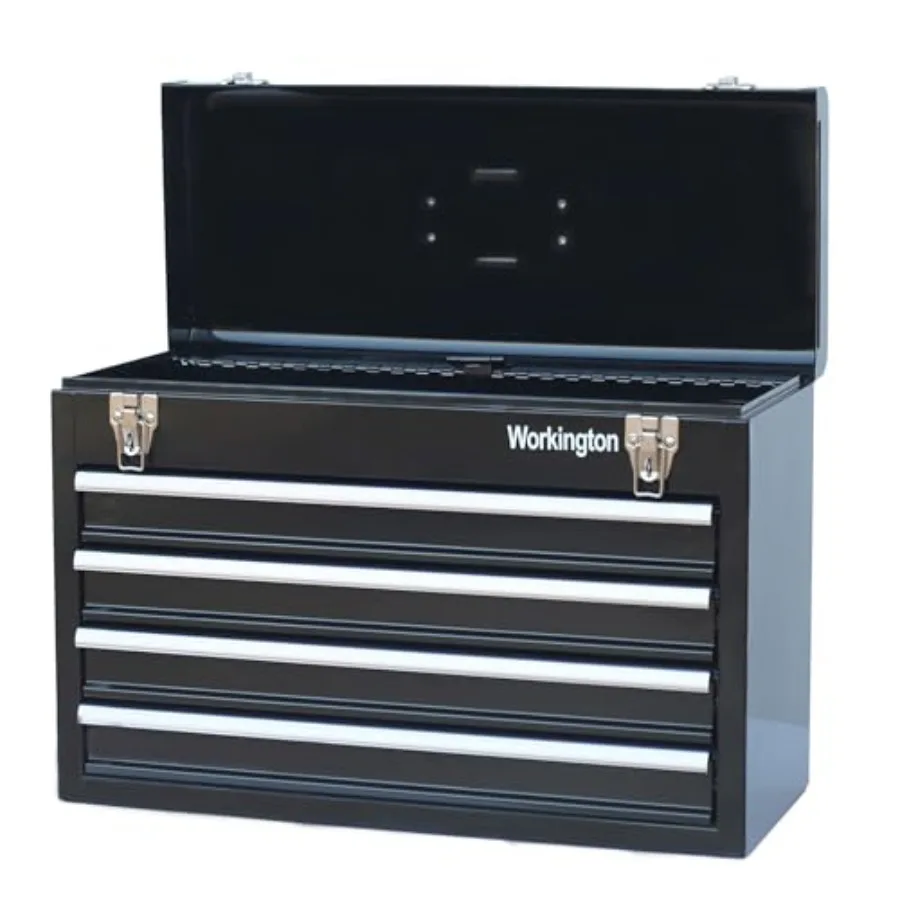 

Portable Metal Tool Chest with 4 Drawers 20" 4-Drawer Tool Chest Cabinet with Ball Bearing Drawer Slides Steel Tool Storage Box