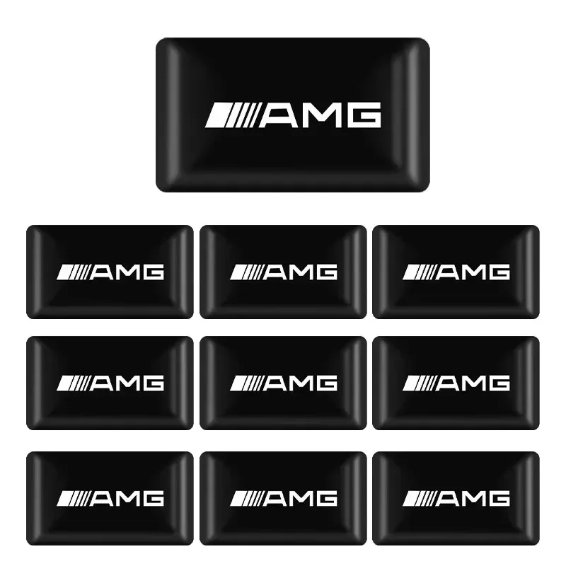 4pcs For Mercedes Benz AMG W206 W204 W205 W212 W213 W221 W222 W240W211 Lables Car Steering Wheel Sticker Hub Caps Center Decals view 6