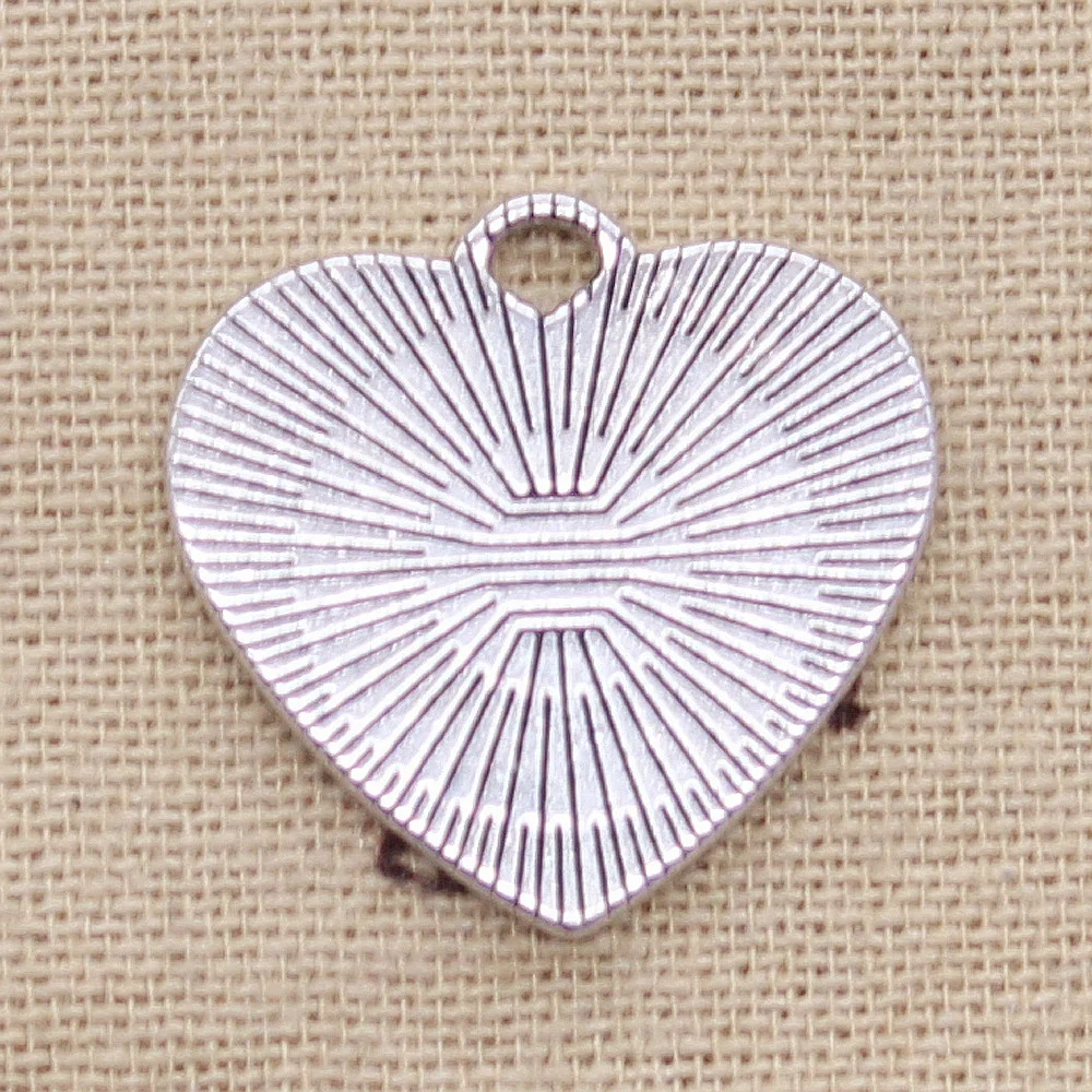 8pcs Charms Heart Love Between Mother & Daughter Is Forever 25x25mm Antique Silver Color Pendants Tibetan Findings DIY Making