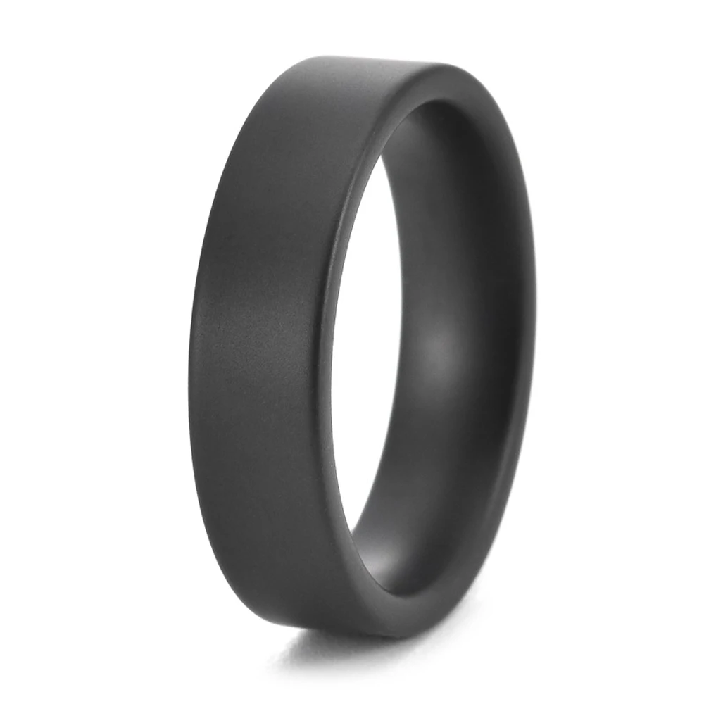Minimalist Black Ceramic Ring 4mm/6mm/8mm Matte Finish Wedding Band Not Fading Fashion Jewelry for Men & Women