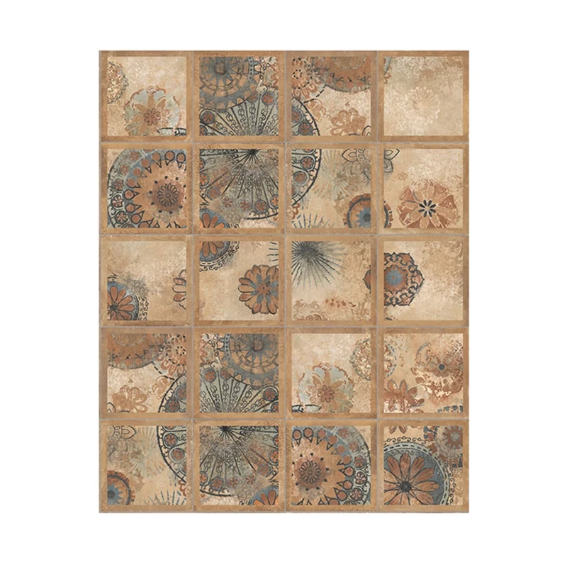 French rural pastoral retro parquet tiles, medieval bathroom floor tiles, homestay coffee shop non-slip tiles