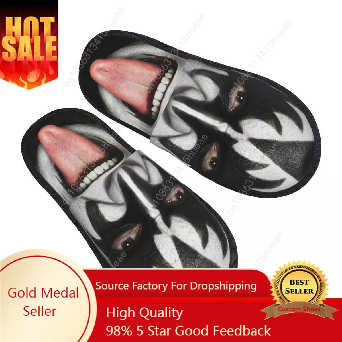 

Gene Simmons The Demon Kiss Band House Slippers Women Soft Memory Foam Slip On Bedroom Slipper Shoes