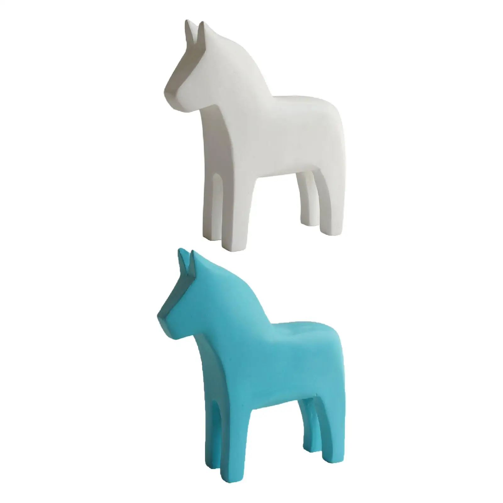 Swedish Dala Horse Wood Hand Carved Gift Statue for Holiday Cabinet Parties