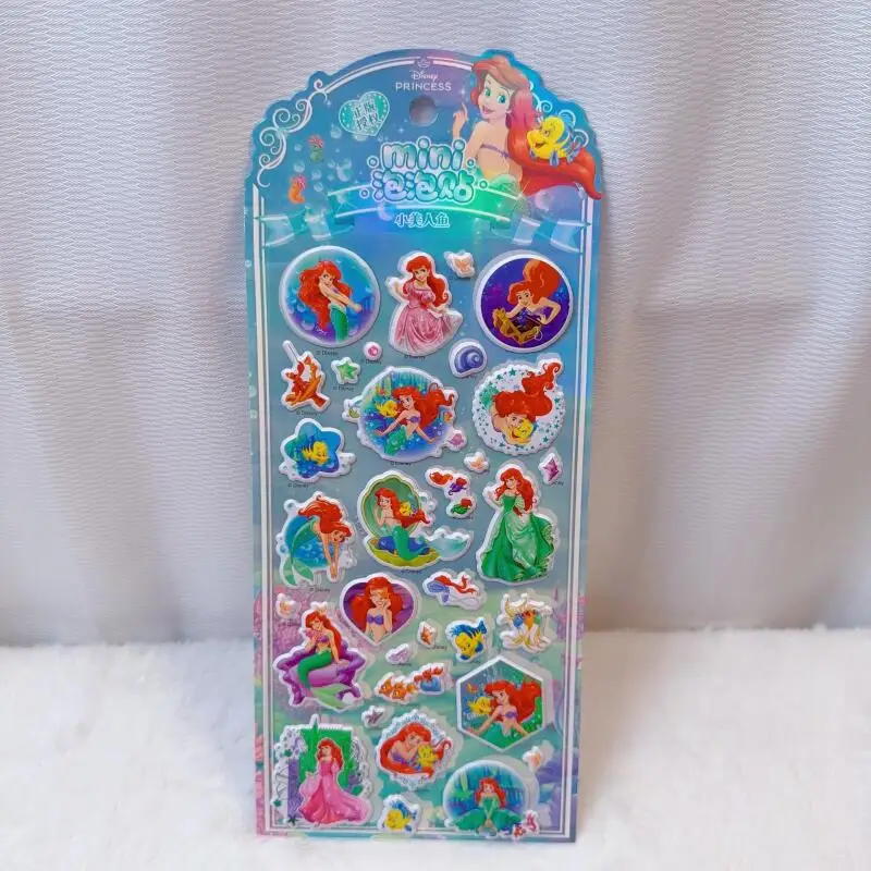 

12 шт. оптом, наклейки из пузырчатой пены, комбинированные наклейки с принцессами: Русалочка Ариэль, Эльза, Белоснежка, подарок