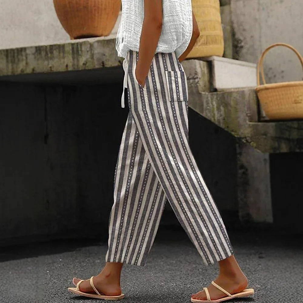 Pants Multi-color Digital Printed Women's Trousers New Women's Regular Drawstring Pocket Casual