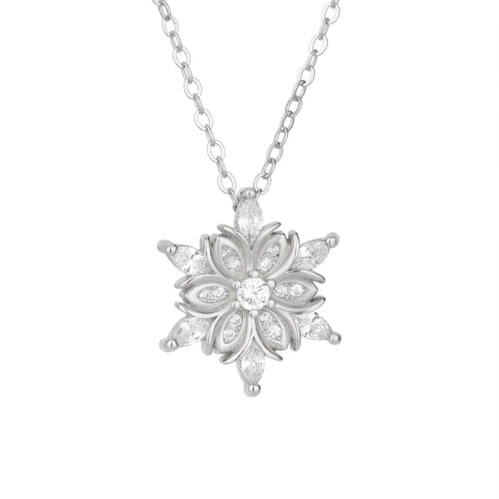 섬세한 눈송이 모양 크리스마스 스타일 목걸이 여성 디자인 감각 목걸이