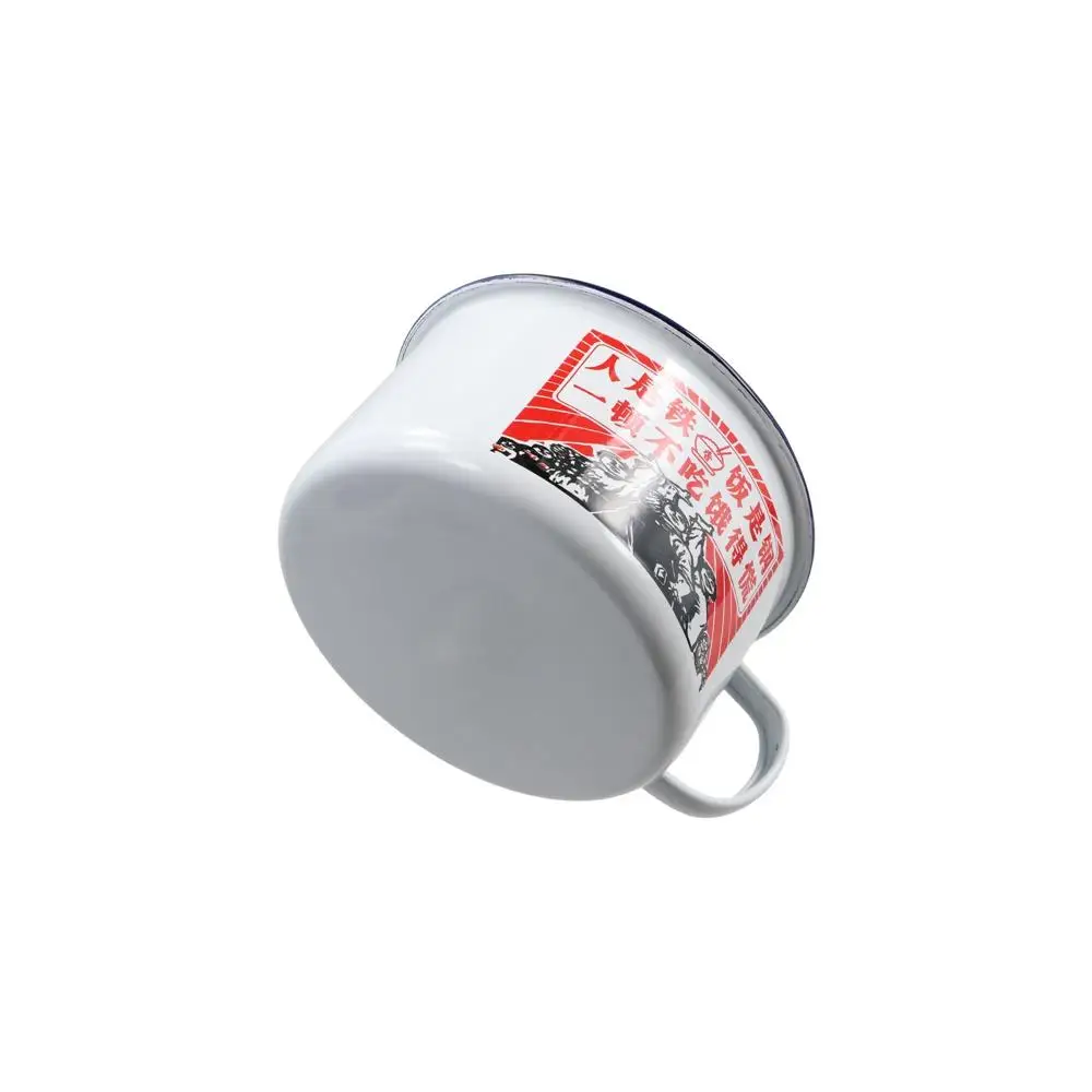 

Household 1300ml Enamel Instant Noodle Bowl with Lid Handle Ramen Bowl Large Size Thickened Enamelware Mug Soup