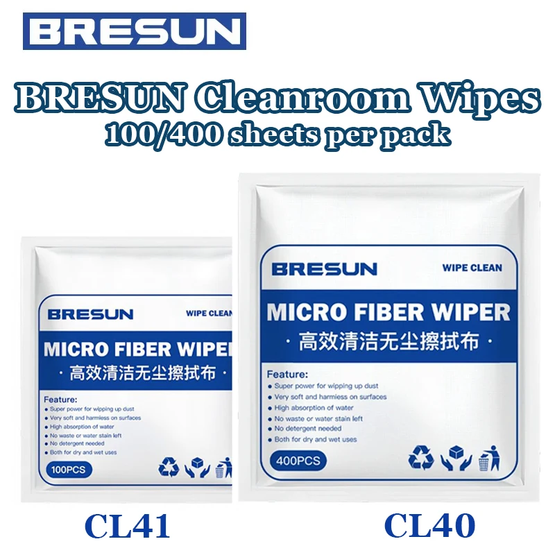 Bresun Anti‑Static Lint‑Free Wiper Set for Phone Tablet LCD Lens Glass Back Cover Dust Removal Repair Tools Kit