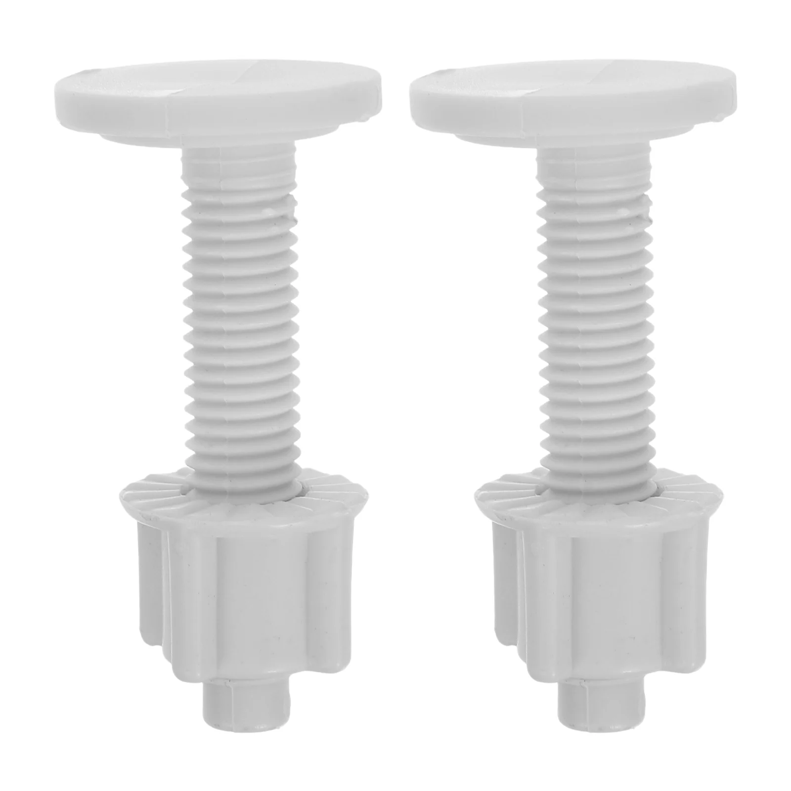 2 Pcs Toilet Seat Screws Plastic Nuts Rubber Plugs Quick Release Compatible Most Seats Easy Installation Secure Fixation White