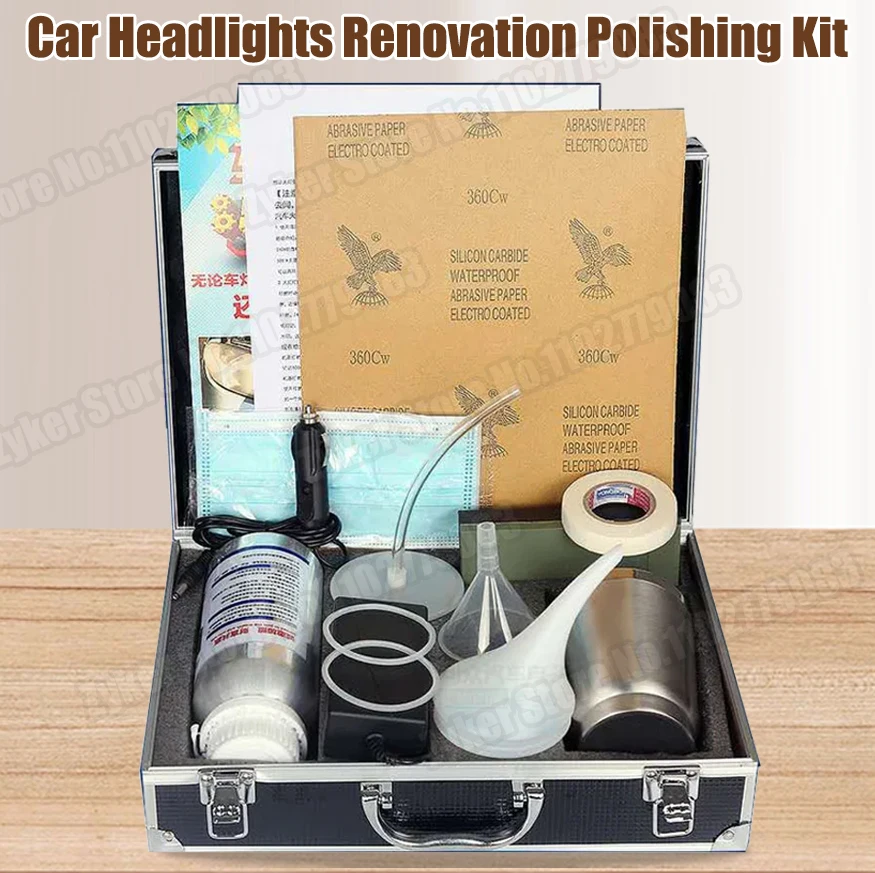 Car Headlight Polish Restoration Kit Car Headlamp Repair Renovation Kit 100ml Car Headlights Liquid Polymer Clean Auto Tool Set