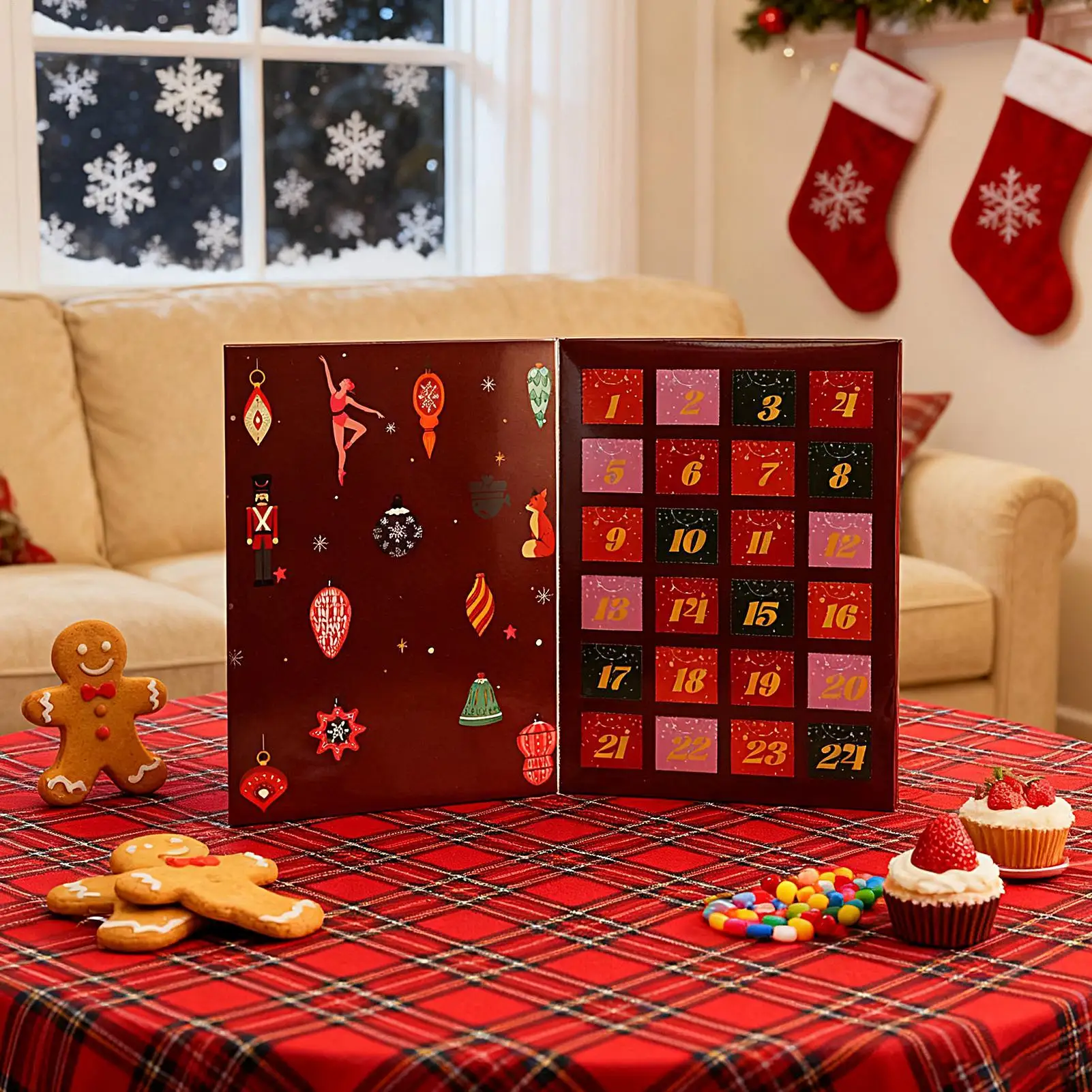 

Christmas Countdown Calendar 24 Days Refillable Collectible Treat Box Countdown To Christmas For Home Living Room Bedroom School