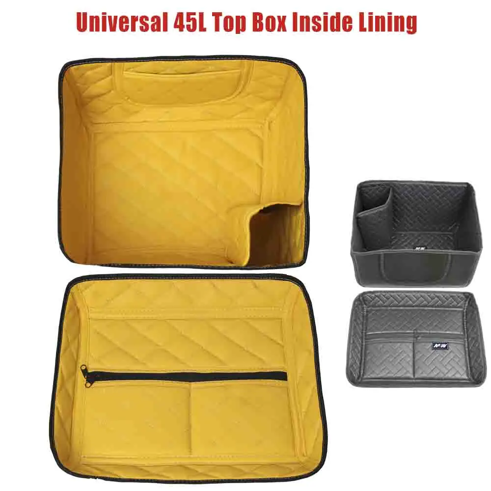 Universal 45L Motorcycle Tail Top Box Cover Pad Luggage Case Storage Toolbox Inside Liner Inner Lining Cushion Set PU Leather