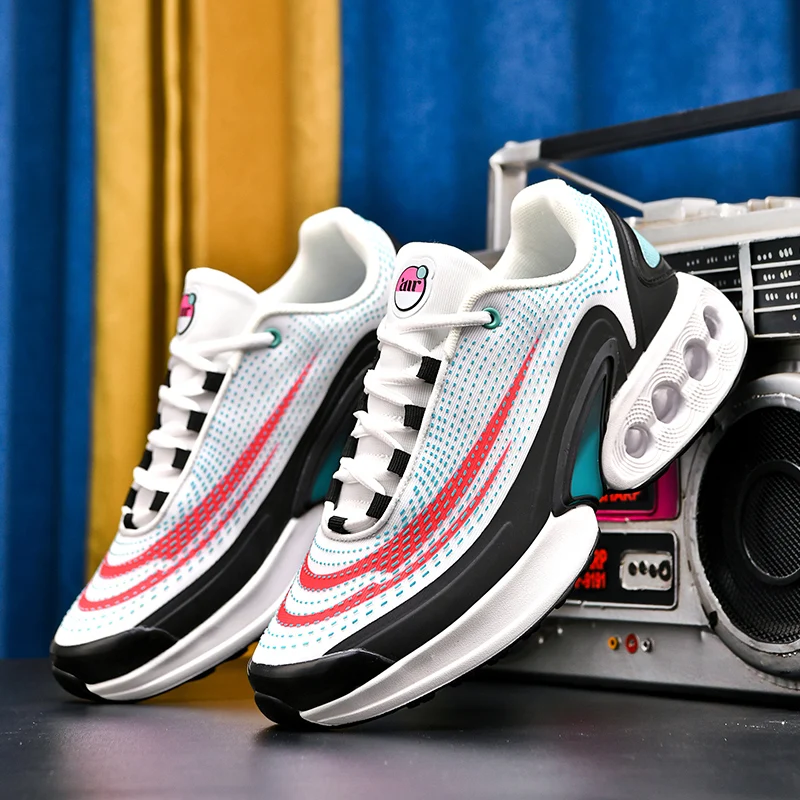 أحذية رياضية رجالية كاجوال على الموضة لعام 2025 أحذية رياضية مضادة للانزلاق بوسادة هوائية أحذية ركض شبكية خفيفة الوزن قابلة للتنفس في الهواء الطلق