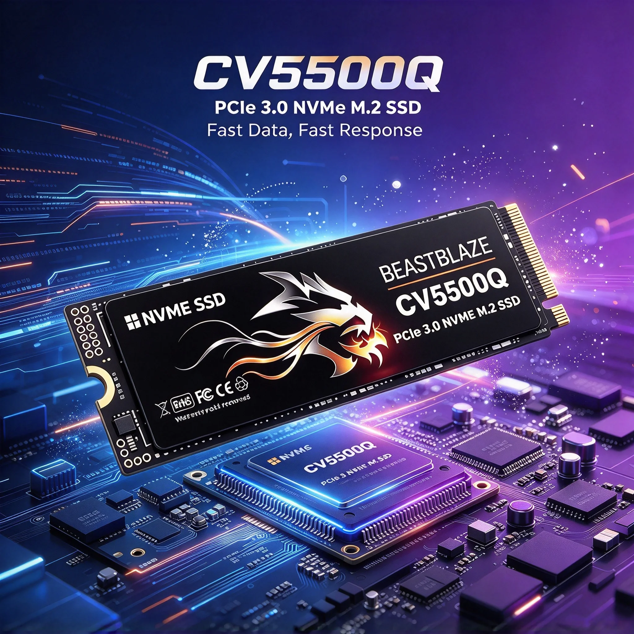Inside M.2 NVMe Solid State Disk, 4TB/1TB/500GB/2TB, Quick Data Storage, PC, Laptop, Desktop, Gaming. Quantum Plus.