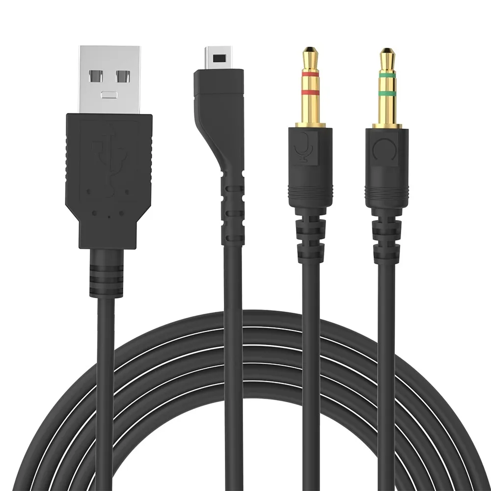 Запасной RGB-кабель OFC для ПК, USB, 3,5 мм, для беспроводных игровых гарнитур SteelSeries Arctis 3 5 7 9X Pro