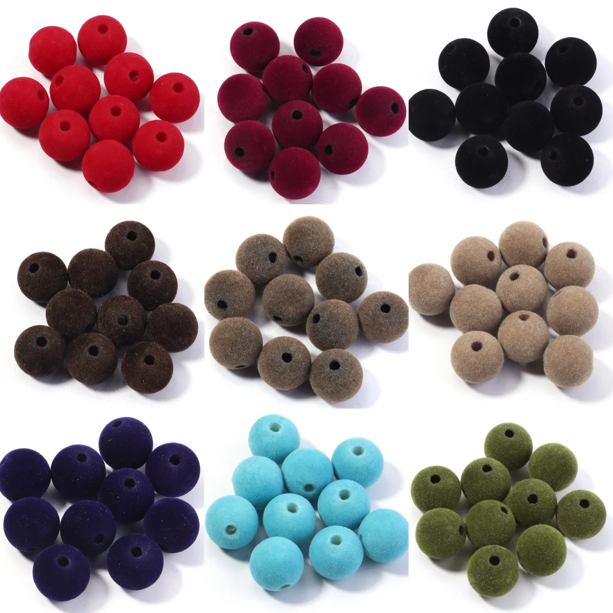 500 جرام/وحدة 16 مللي متر سطح مخملي أكريليك الكرة الخرز رقيق الجولة فضفاض الخرز لصنع المجوهرات عقد دي اي واي سوار إكسسوارات #4