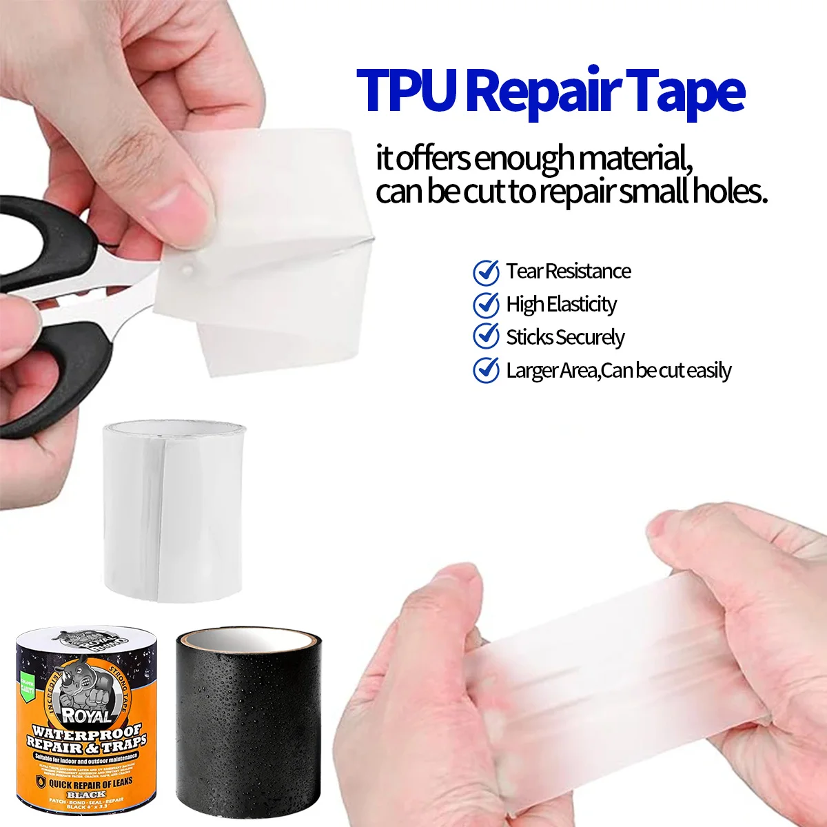 Waterproof Tape for Leak Repair - Heavy Duty Sealant Tape for Pool, Roof, Pipes, Tent, Basin - Instant Waterproofing Patch