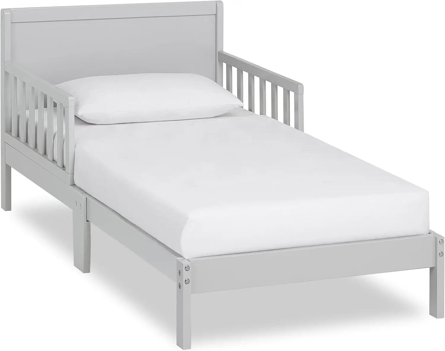 

Low-to-Floor Toddler Bed with Safety Rails, Greenguard Gold & JPMA Certified, Non-Toxic Pinewood Finish in Pebble Grey